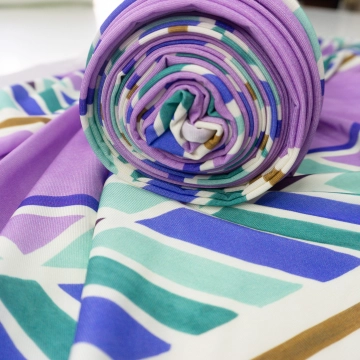 Трикотаж вискозный  масло цветные полоски