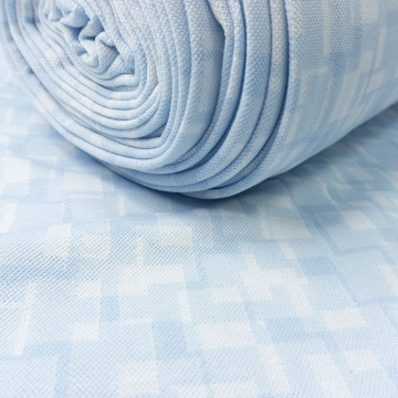 Трикотаж пике голубые квадраты