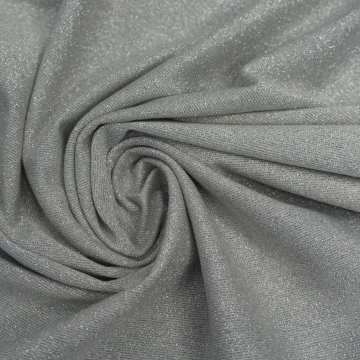 Трикотаж белый с серебристым люрексом