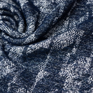 Шерсть букле с хлопком гусиная лапка синяя 3,6 метра