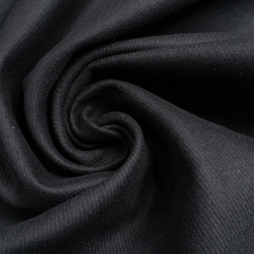 Пальтовая шерсть дублированная диагональная черная