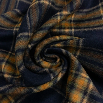 Пальтовая ткань в сине-желтую клетку