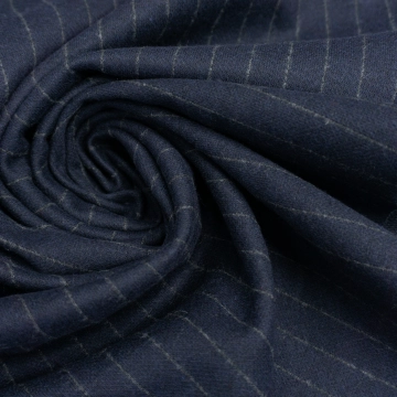 Трикотаж в полоску с шерсть синий