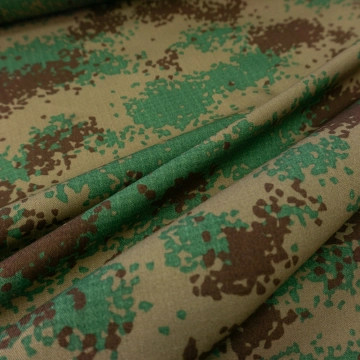 Хлопок милитари коричневый с абстрактным узором