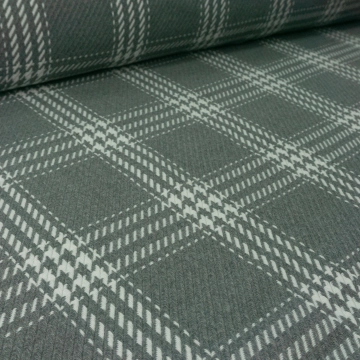 Шерсть пальтовая елочка серая в белую клетку