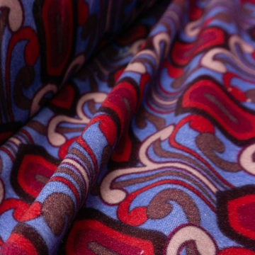 Бархат хлопковый узоры на голубом