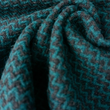 Шерсть твид изумрудно-черная