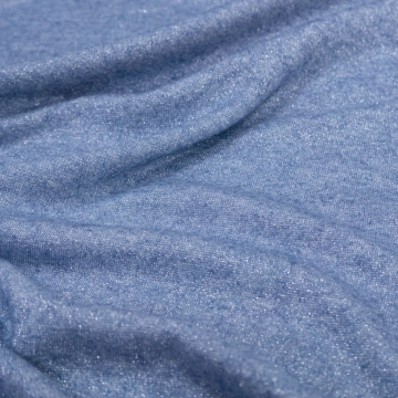 Трикотаж с люрексом вязаный голубой