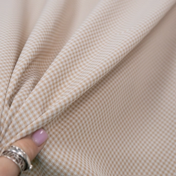 Вискоза жаккард диагональная клетка беж