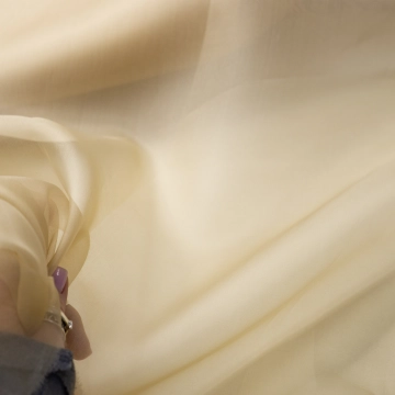 Органза шелковая бежево-коричневая