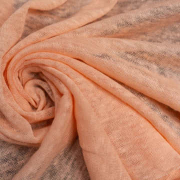 Трикотаж льняной оранжево-персиковый