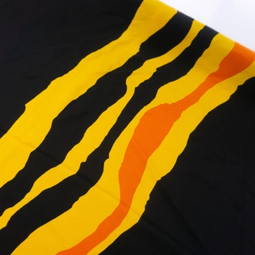 Шелк натуральный принт желто-оранжевый 1,3 м