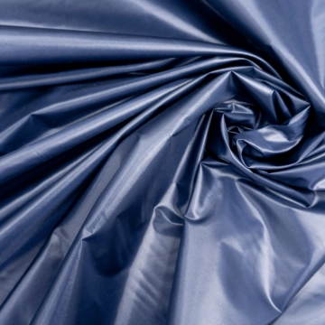 Плащевая ткань синяя водоотталкивающая с блеском