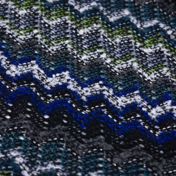 Трикотаж вязаный зигзаги с люрексом на черном