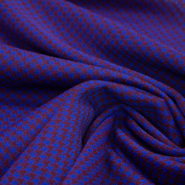 Трикотаж шерстяной бордовая гусиная лапка