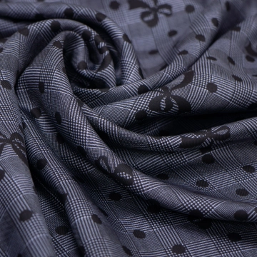 Шелк твил в клетку и горошек