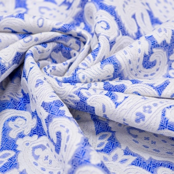 Жаккард голубой с пейсли