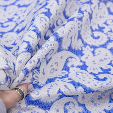 Жаккард голубой с пейсли