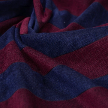 Бархат мелковорсный в полоску GU сине-винный