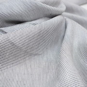 Лен жаккард мелкий узор бело-черный