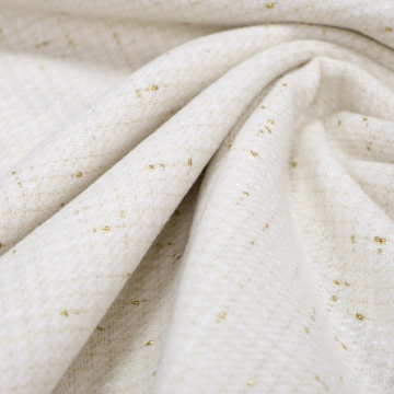 Твид шерстяной miss молочный с люрексом