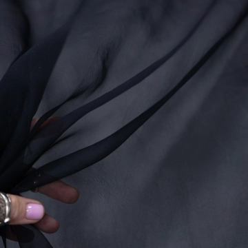 Органза черная шелковая