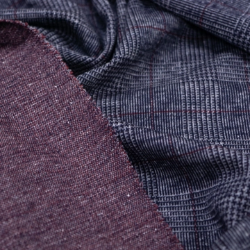 Трикотаж джерси двусторонний серая клетка