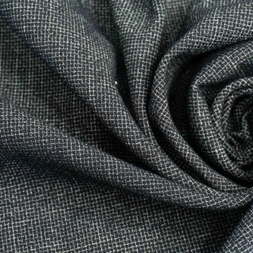 Шерсть с хлопком мелкая клетка черная 2,1 метра