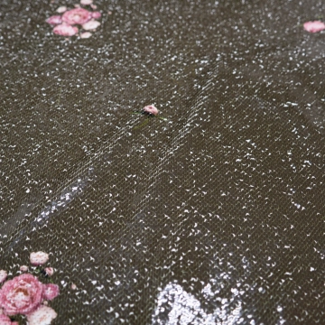 Ткань с пайетками ETR с цветами