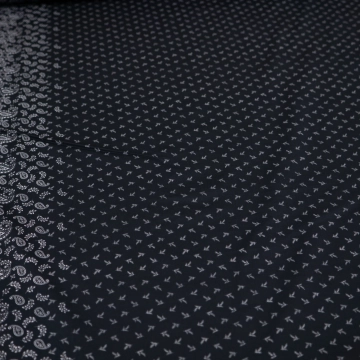 Хлопок стрейч с каймой и пейсли черный