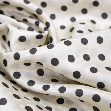 Подкладочная ткань в горошек бежевая