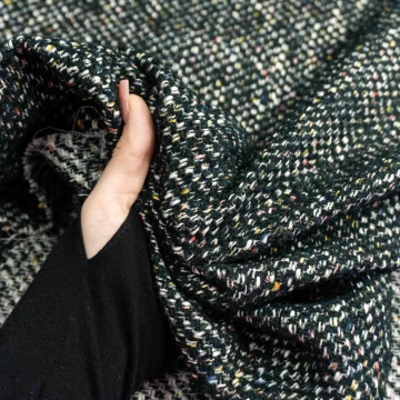 Твид шерстяной мягкий черный 2,5 метра