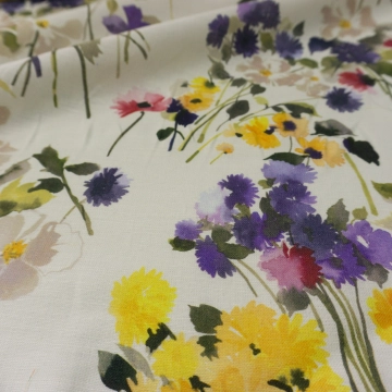 Лен плательный с полевыми цветочками