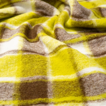 Лоден с ворсом в клетку оливковую