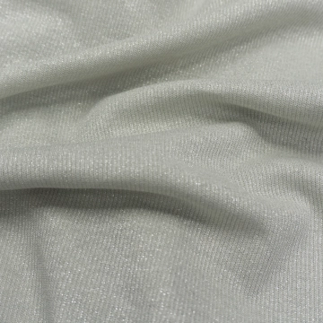 Трикотаж вязаный в рубчик серый с люрексом