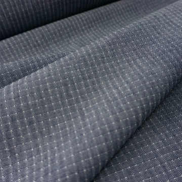 Хлопок рубашечный джинсовая клетка