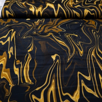 Вискоза желто-коричневые разводы на черном